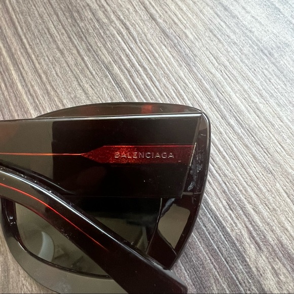 Balenciaga All-Over Logo Sunglasses in Havana Brown - Picture 7 of 8